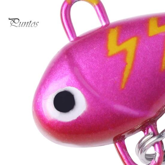 6Pcs 10G/5CM VIB Fishing Lure with Treble Hook Spinning Sequin Long Casting Metal Hard Artificial Spinner Bait Saltwater Freshwater Bass Walleye