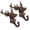 Paket med 2 Vintage Järn Hjorthuvud Väggkrokar Bärbar Accessoar för Upphängning av Kläder Hattar i Hem- och Trädgårdsdekoration