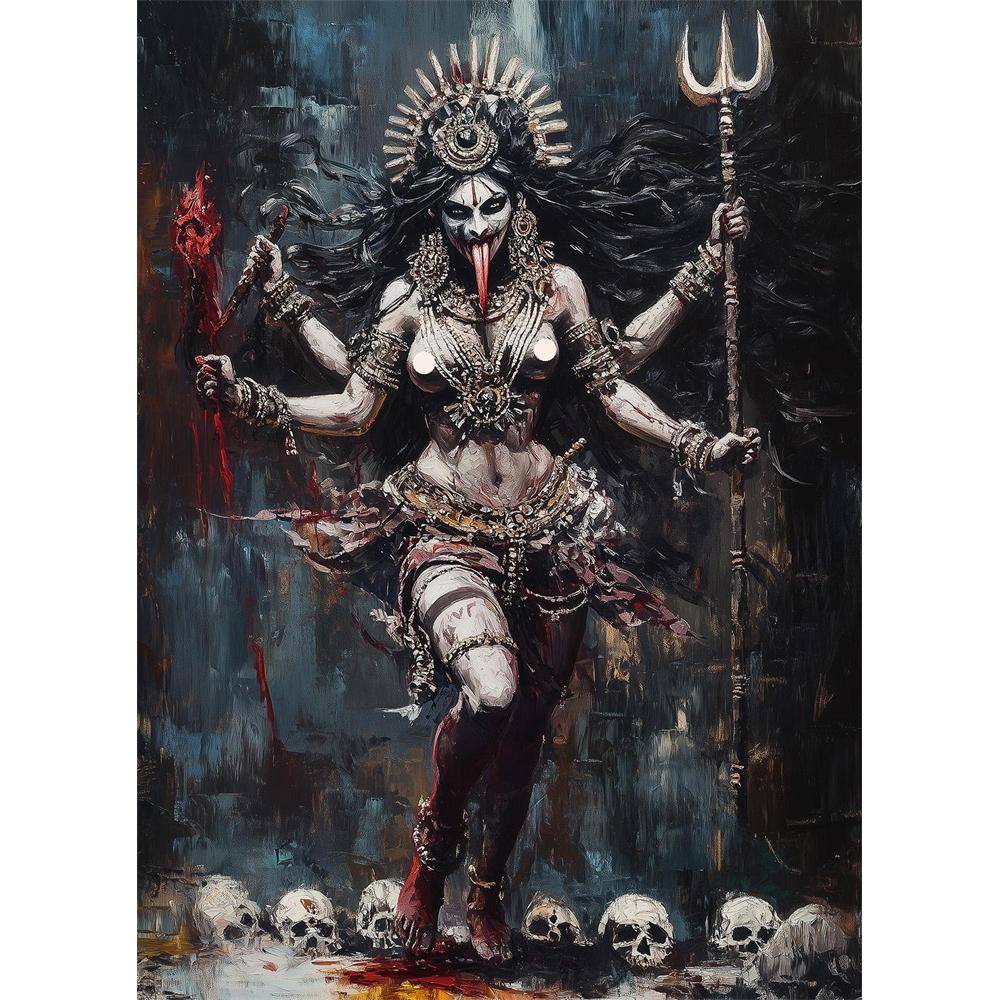 Terror Curse Gothic Style Tattoos Female Warrior Diamond Painting 5D DIY Art Pattern Printing Kit Jigsaw Canvas Mosaic Stitching Home Decoration