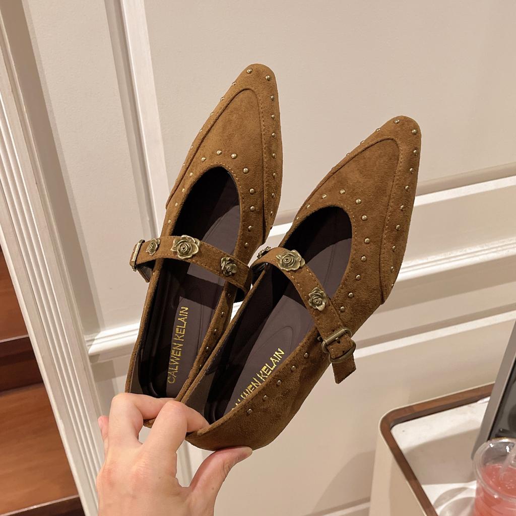 Fashion New Women's Designer Pointy French Sexy High Heels Fashion Female Bow Mueller Shoes Flat Single Shoes Loafers