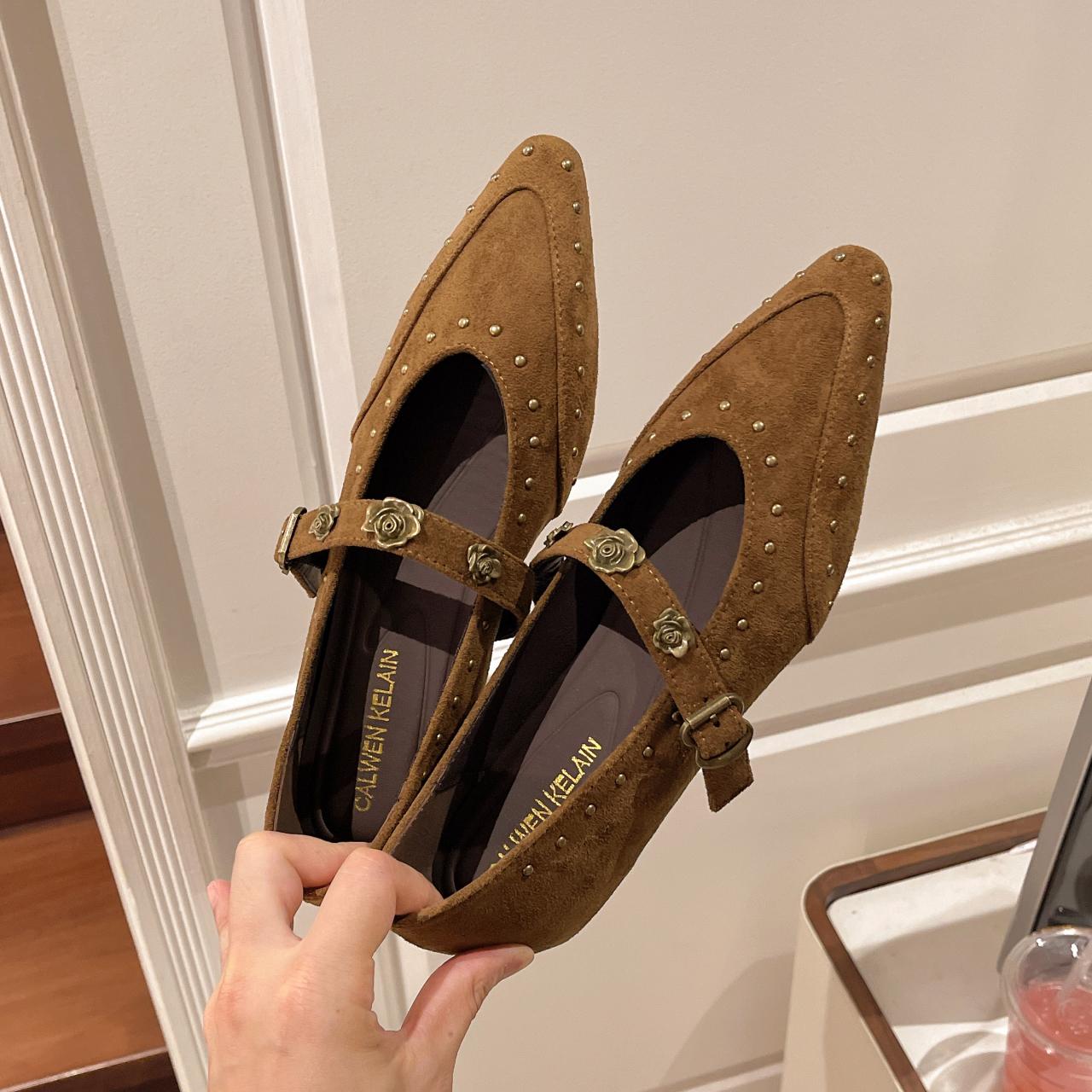 

Fashion Fashion New Women s Designer Pointy French Sexy High Heels Fashion Female Bow Mueller Shoes Flat Single Shoes Loafers 40 шоколадный