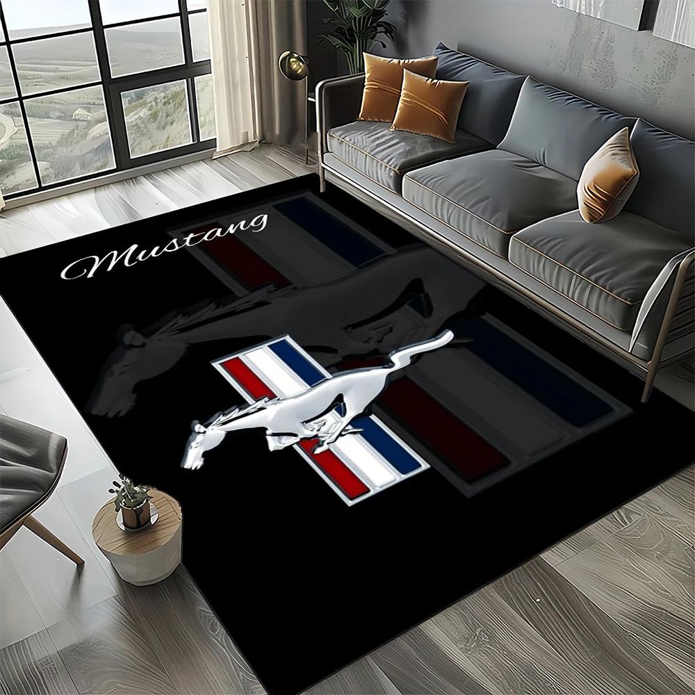 3D F-Ford Mustang Závodní Auto Motocykl Koberec Kobereček do Obývacího Pokoje Ložnice Domácí Dekorace Pohovky, Dětský Koberec Protiskluzová Podložka na Podlahu