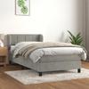 Maison Exclusive - Bed Slatted Base and Mattress Light Grey 90x200 Cm Velvet