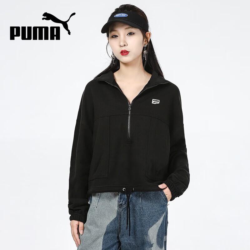 PUMA Women s Half-Zip Hoodie Sweatshirt L
