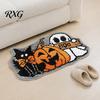 Absorbent Floor Mat for Home Halloween Bath Mat, Non-Slip Fluffy Ghost Rug, Gothic Pumpkin Water-absorbent Entryway Rug Bathroom Washable Area
