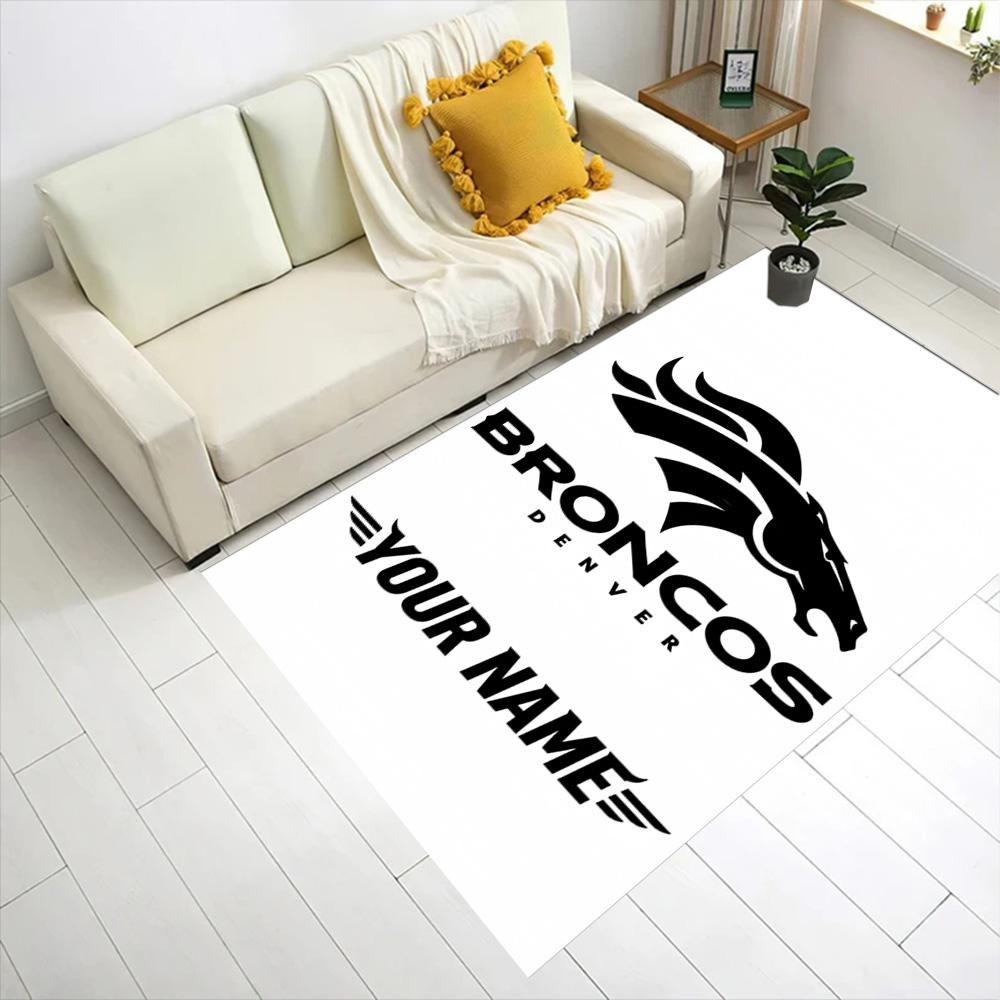 Denver Broncos Logo Customized Name Carpet Perfect for Kitchen Hallway Entryway Dormitory Anti-slip Rug Anime Office Decor