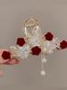 1 Pcs Fashion Exquisite Crystal Butterfly Rose Flower Artificial Pearl Tassel Hair Claws For Women Girls Party Hair Accessories