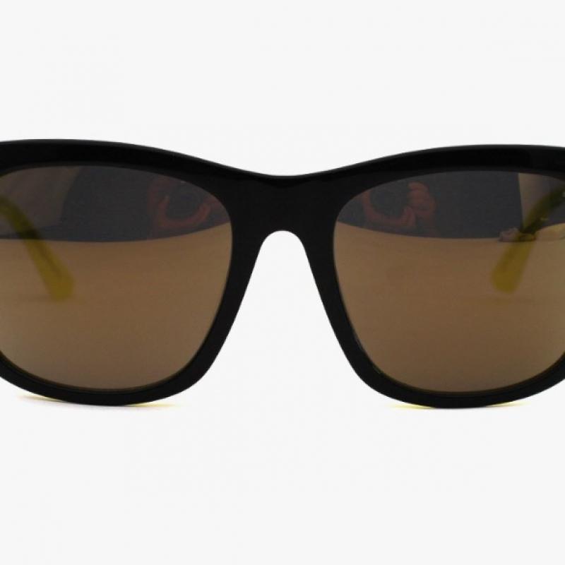 Puma Pu0088sk 001 Ripper Square Horn Rimmed Over Asian Fit Mirror Sunglasses