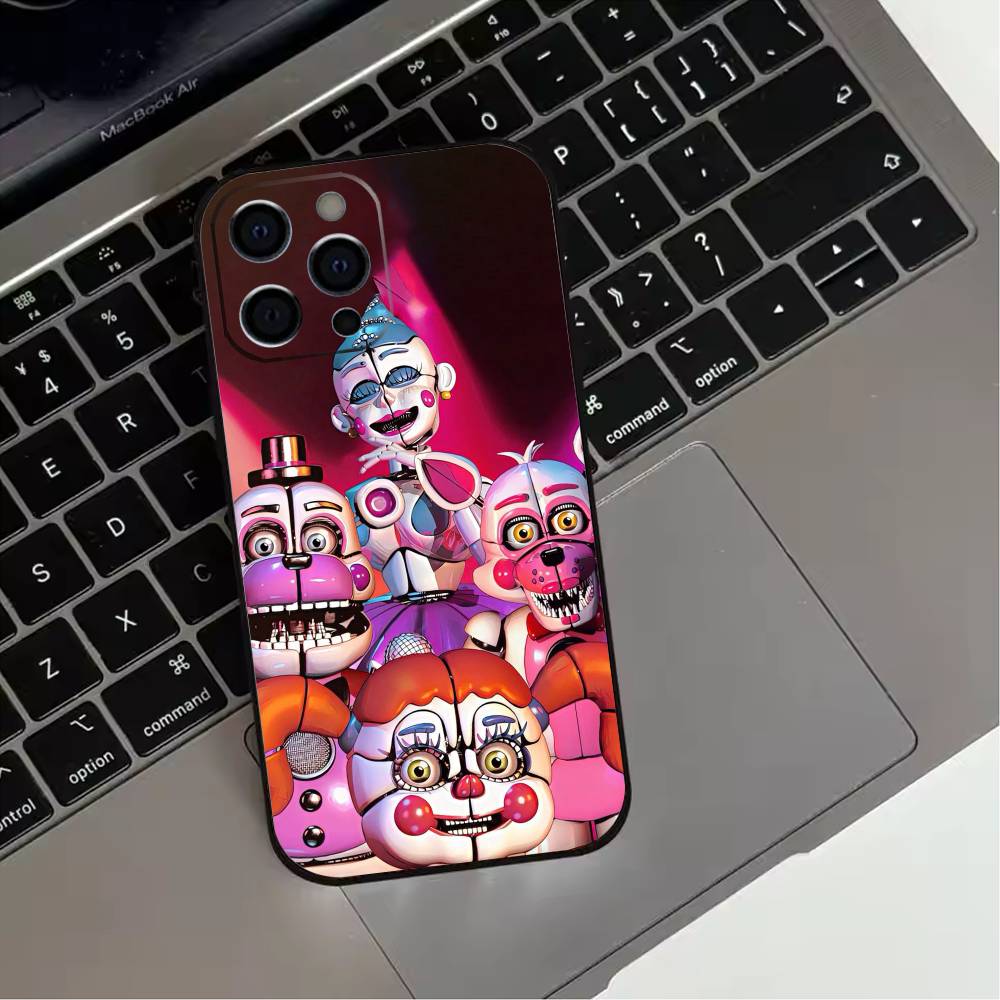 F-Five Nights At Freddy-s  Phone Case For iPhone 17,16,15,14,13,12,11 Plus,Pro Max,XS,Soft Silicone Black Cover