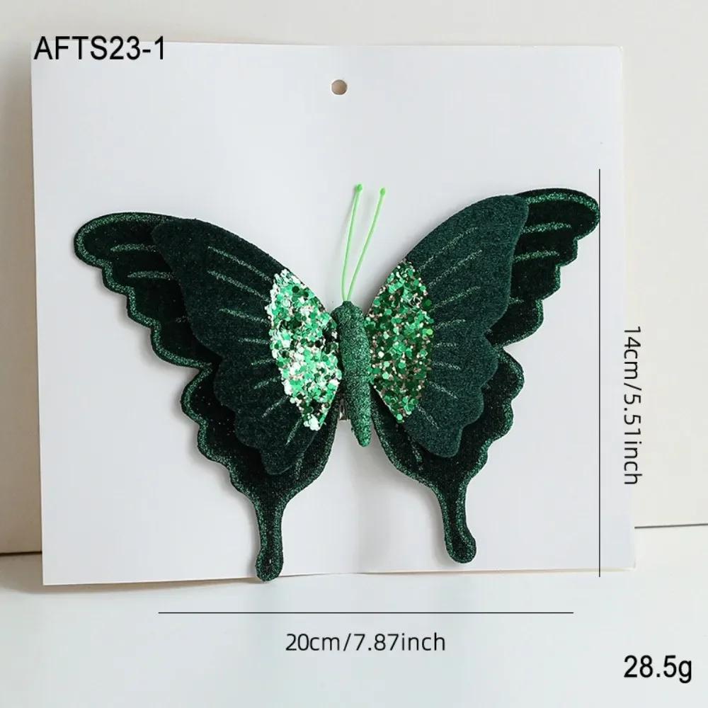 Multicolor Christmas Tree Decoration 25*21cm Gold Powder Fabric Glitter Butterfly Accessories Party Supplies Hanging Decoration