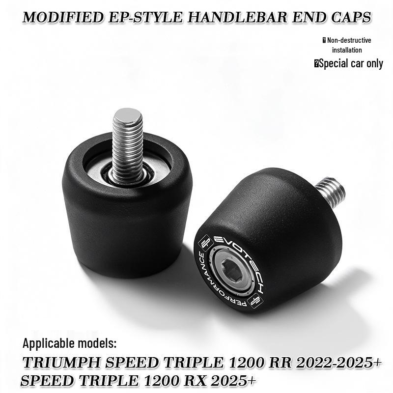 

Compatible with Triumph SpeedTriple 1200 RR/RX: EP Style Handlebar End Caps with Weighted Balance. Standard