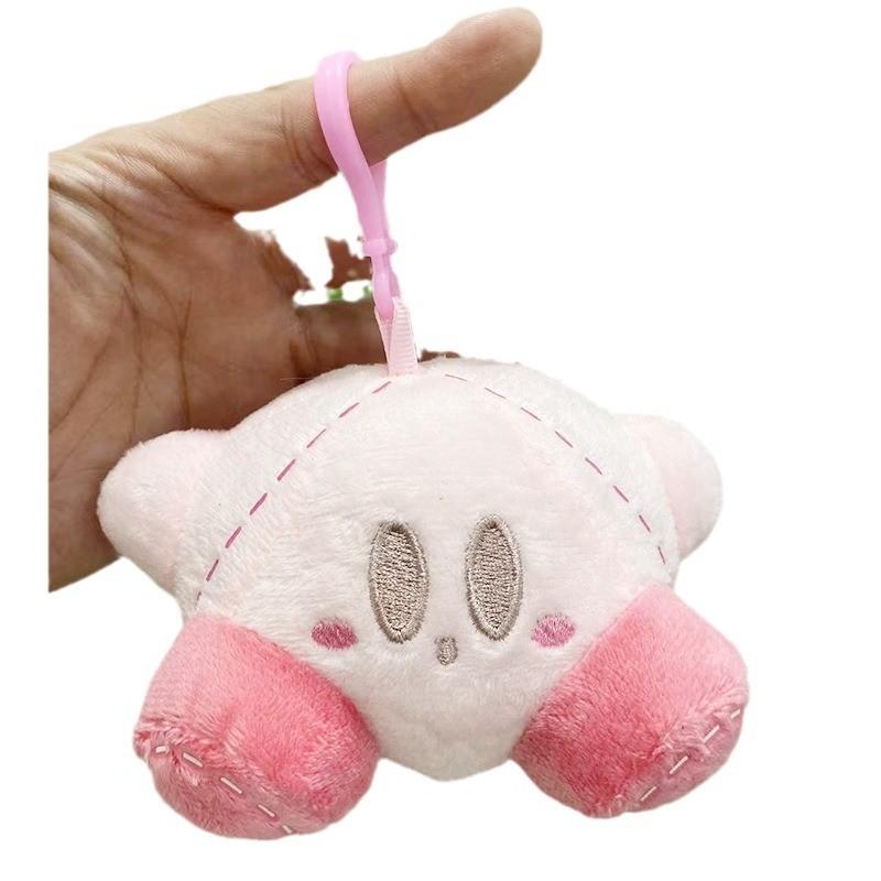 Pink Sweet Kirby Plush Doll Keychain Soft Cuddly Toy For Fashionable Bag Charm