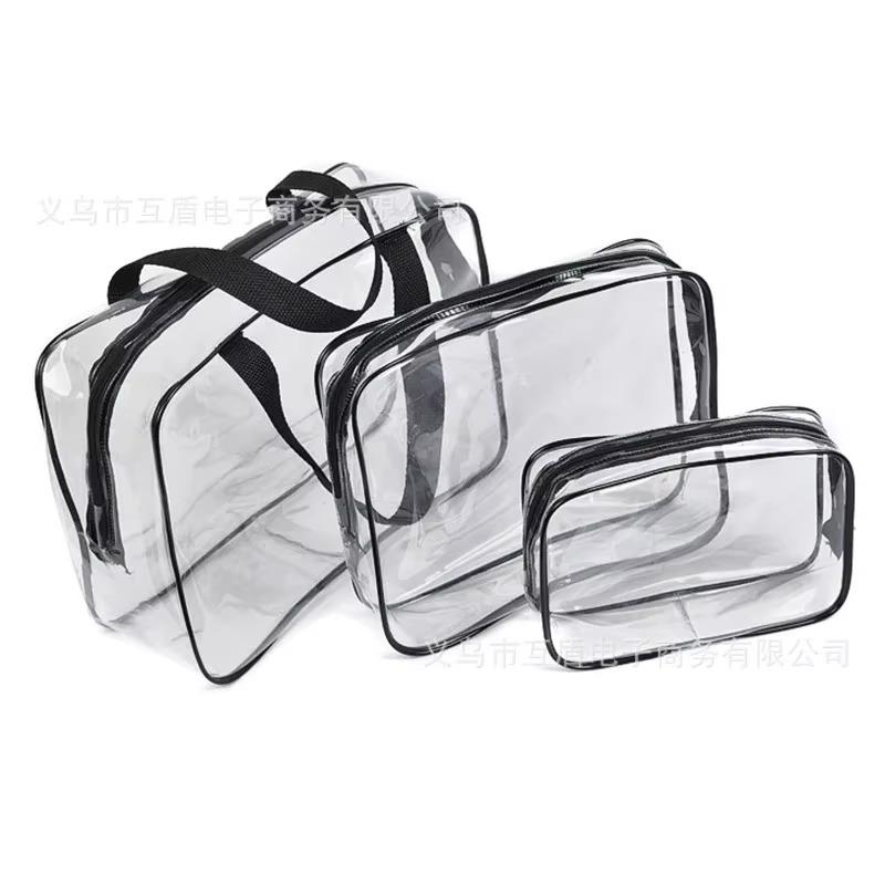 Marken-Design Transparente Make-up-Tasche Verdickte PVC-Kosmetiktasche Wasserdicht Reise-Tragbare Toilettenartikel-Tasche Set