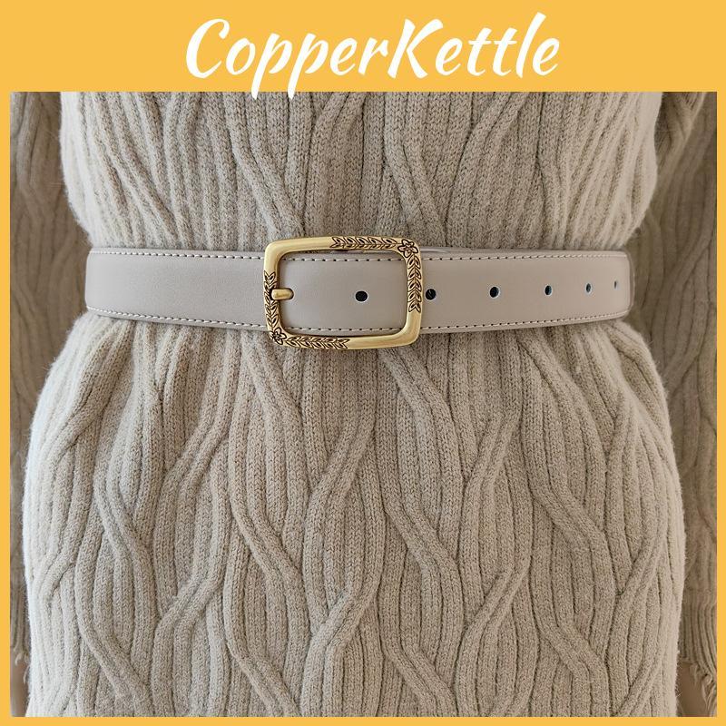 Leather Genuine Womens Cowhide Belt Alloy Buckle Fashionable Casual Decoration