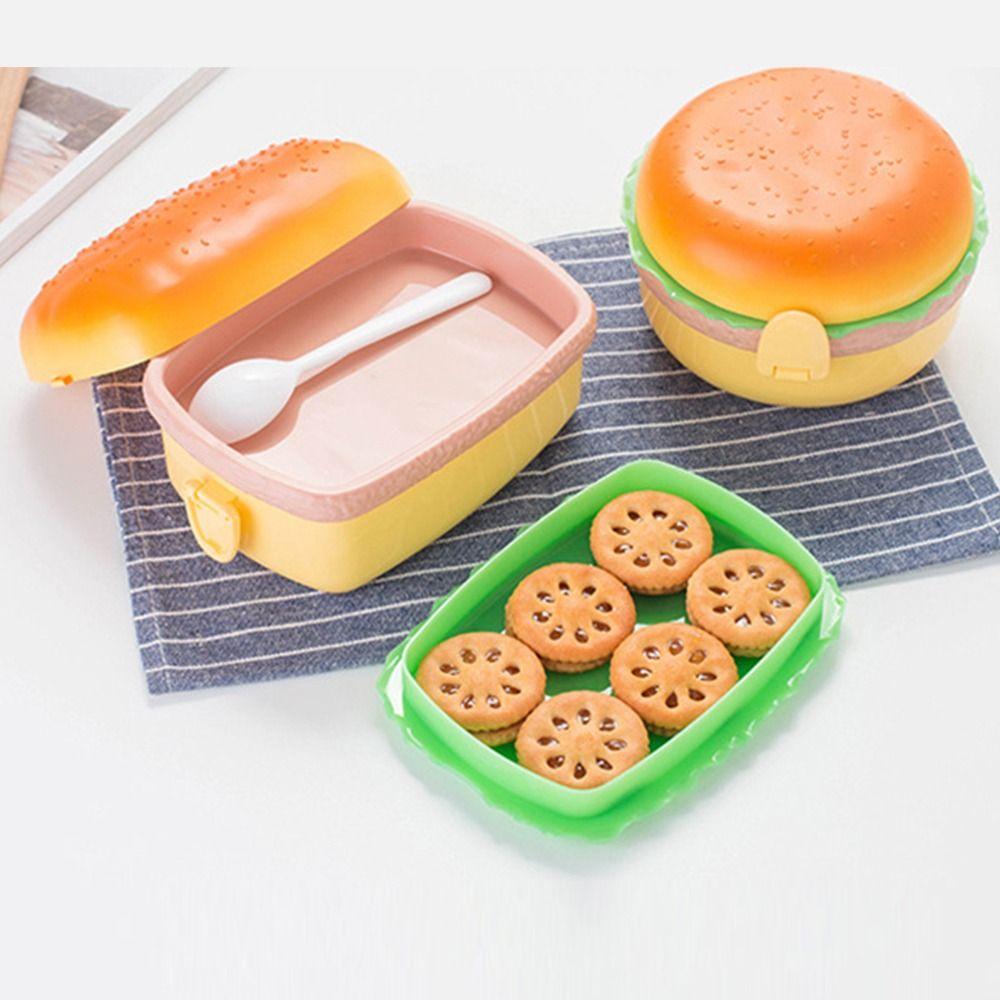

Creative Hamburger Shaped Salad Box Lightweight Food Storage Containers Camping