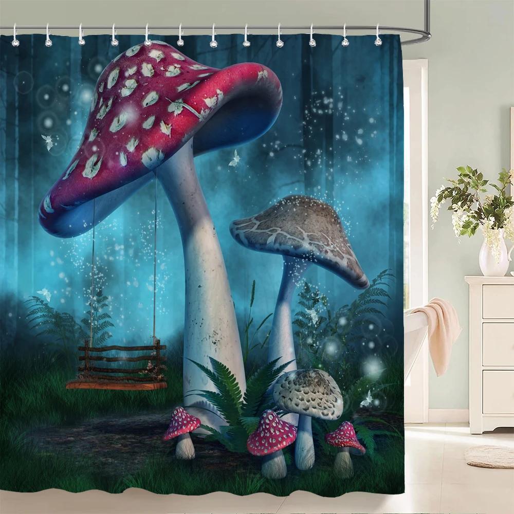 3D Fantasy Forest Krajobraz wydrukowano zasłona prysznicowa wodoodporna poliestrowa zasłona do wanny dekoracja łazienki z zasłoną haczyków