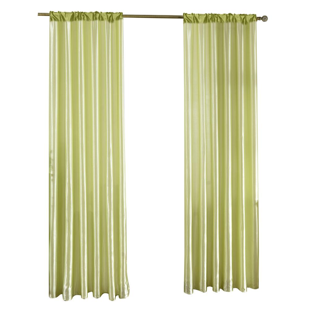 

1 шт. Однотонная современная простая прозрачная занавеска, легкая полупрозрачная разделительная занавеска, шторы для гостиной 100X130CM 1PC&Rod Pocket зелёный