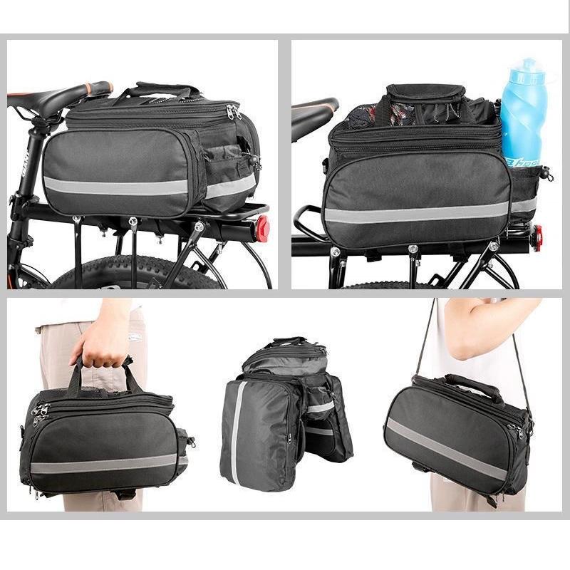 25L Bicycle Carrier Bag MTB Bike Rack Bag Trunk Pannier Cycling Multifunctional Large Capacity Travel Bag With Rain Cover