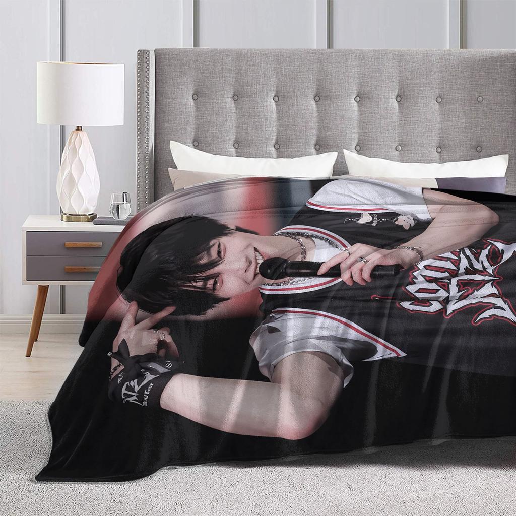 Soft BlanketChildren Camping S-StrayKids I.N Throw Blanket  Flannel Bedspread For Living Room Novelty Sofa Bed Cover