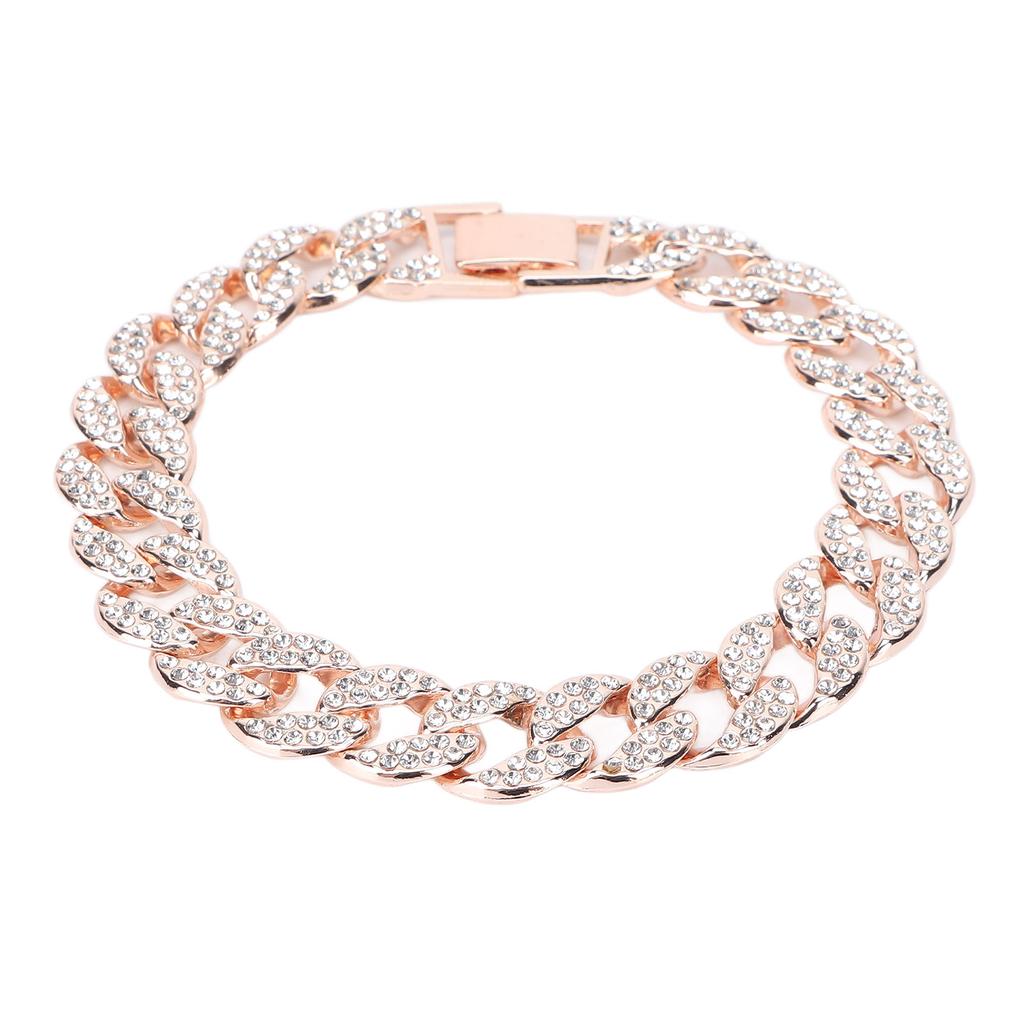10 tommer cubansk lenke kjede mote langvarig fargebevaring murstein hip hop armbånd roségull