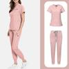 Ladies' Loose And Comfortable V-neck Long Sleeved Stand Up Collar Workwear With Multiple Pockets Suit Set
