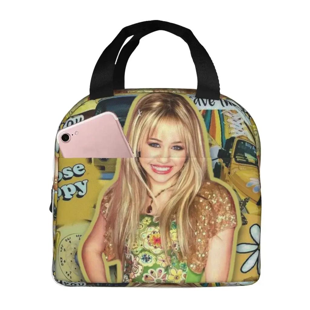 Hannah Montana Collage Insulated Lunch Bag for Women Children Leakproof Food Boxes Thermal Lunch Box Tote