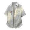 Men's Spring and Autumn Short Sleeved Shirt, Men's Casual Loose Shirt