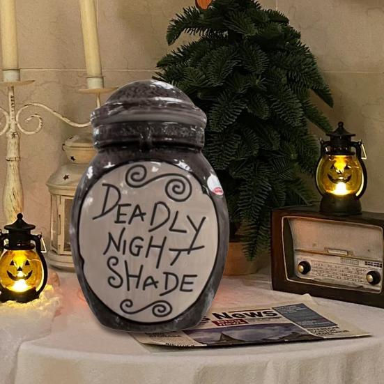Halloween Potion Bottle with Lid Decorative Witch Bottle Multi-functional Resin Storage Jar Container Holiday Party Decoration Ornament