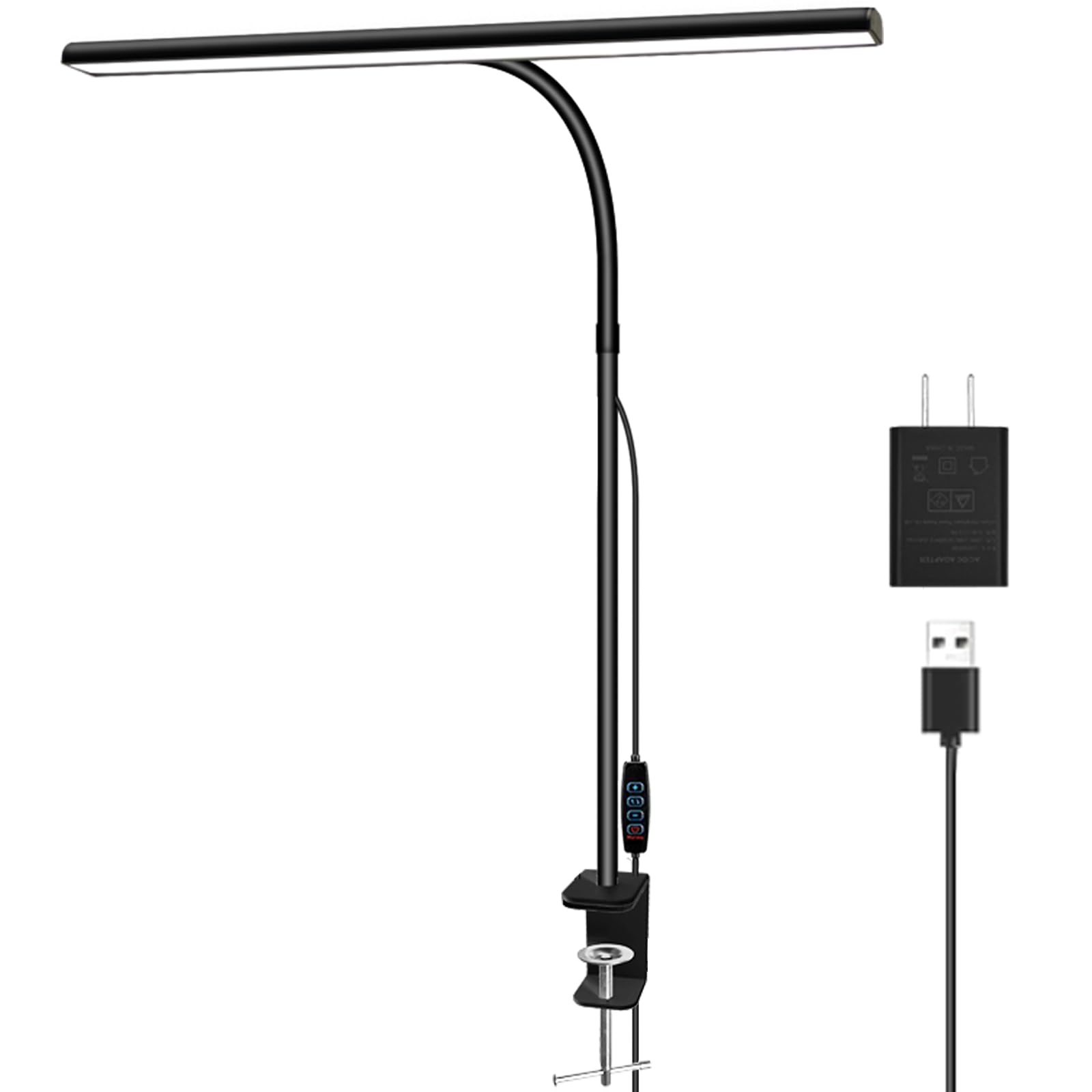 

Tledtech LED Desk Lamp, Monitor Light, Clip-on, Space-Saving, T-Shaped Design, Ultra-Wide Angle, 1300LM High Brightness, 13W, 3 Color Switching,