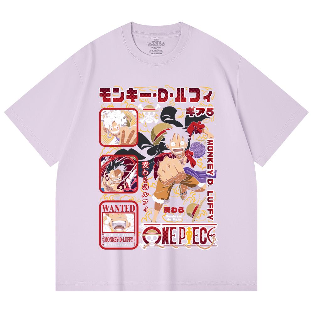 230 Gsm 100% Cotton One Piece V78 Luffy Print Unisex Heavy Cotton T Shirt