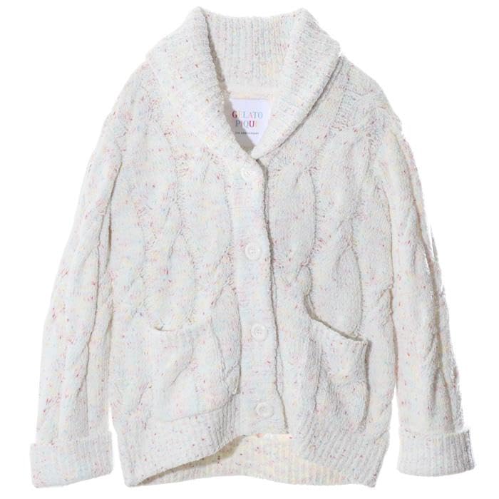 Gelato Pique 15th Color Spray Aran Shawl Cardigan PWNT234065 OWHT Women's