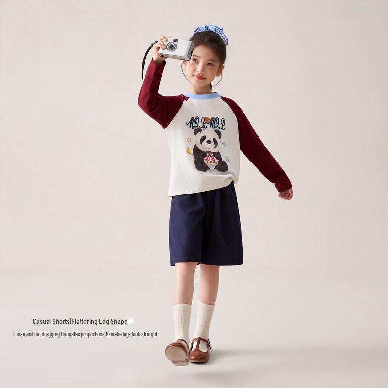 LUSON Girls' Summer Breathable Casual Bermuda Shorts