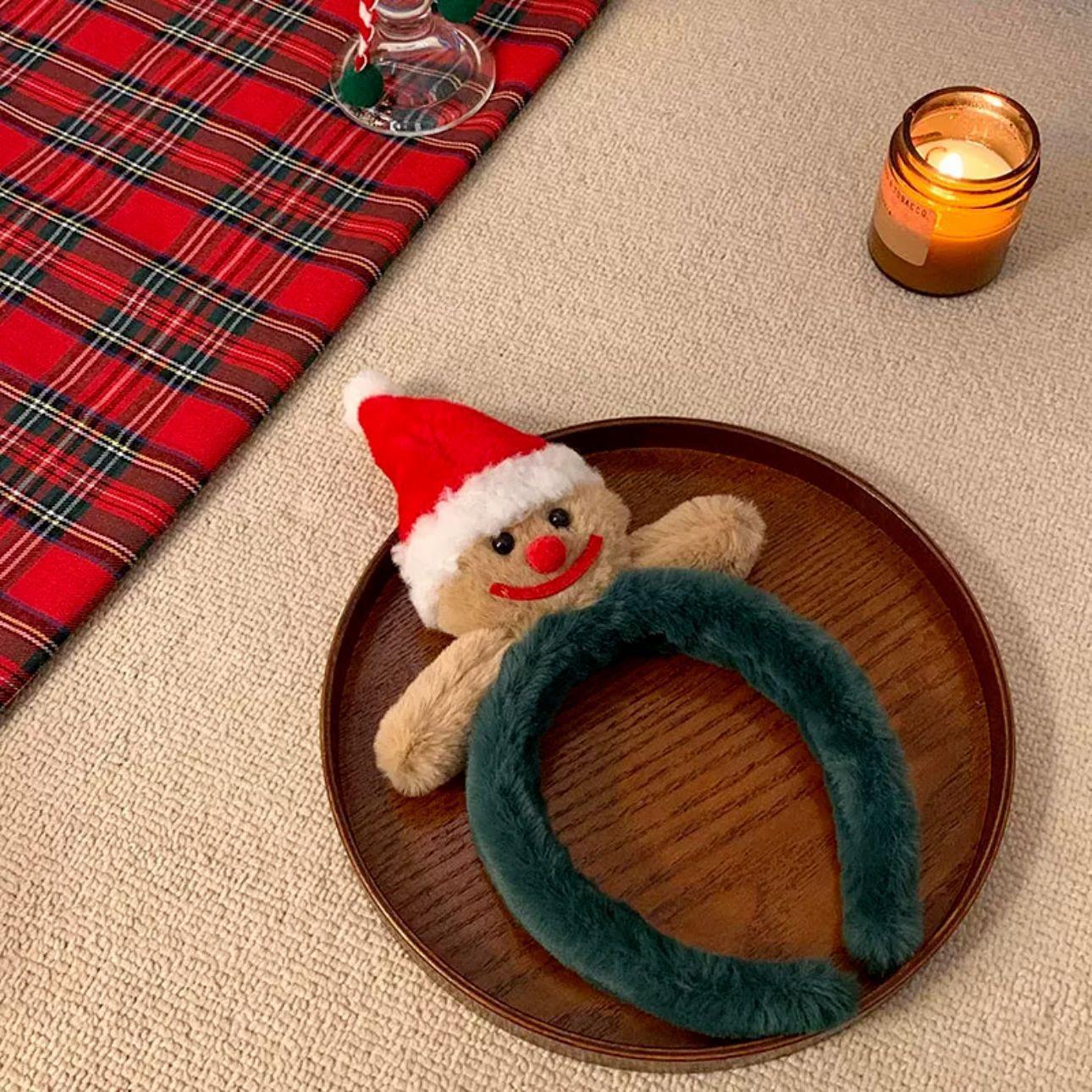 

Cute Christmas Elk Headband Women S Antlers Gingerbread Man Hairpin Face Wash Headband Autumn And Winter Plush Hair Accessories Headgear