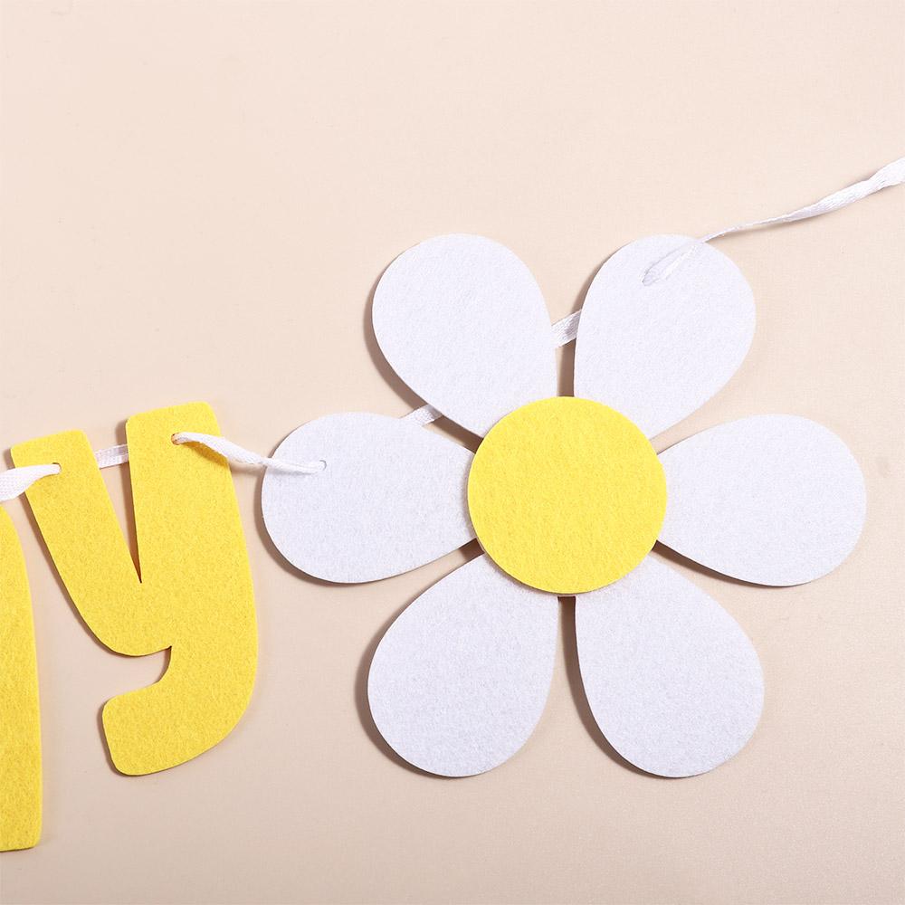 Baby Shower Girl Boys Happy Birthday For Home Decor Banner Daisy Banner Hanging Flag Party Flag