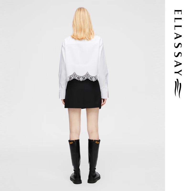 ELLASSAY 2025 Early Spring Lace Hollow French Shirt