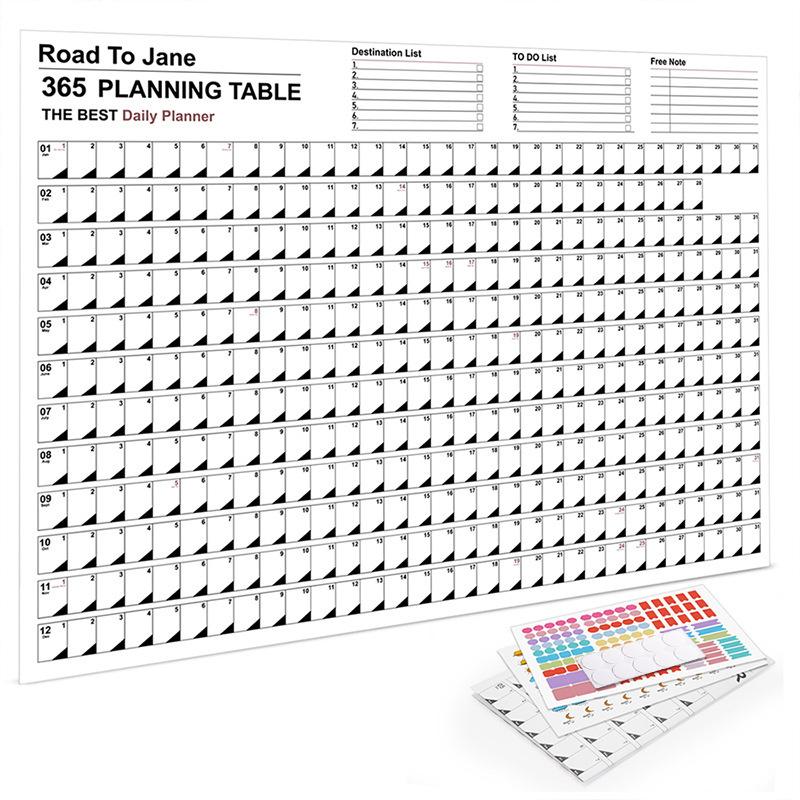 2026  Wall Calendar Full Year Large Size Paper Kawaii Sticker Yearly Weekly Annual Planner Target List Home Office Supplies
