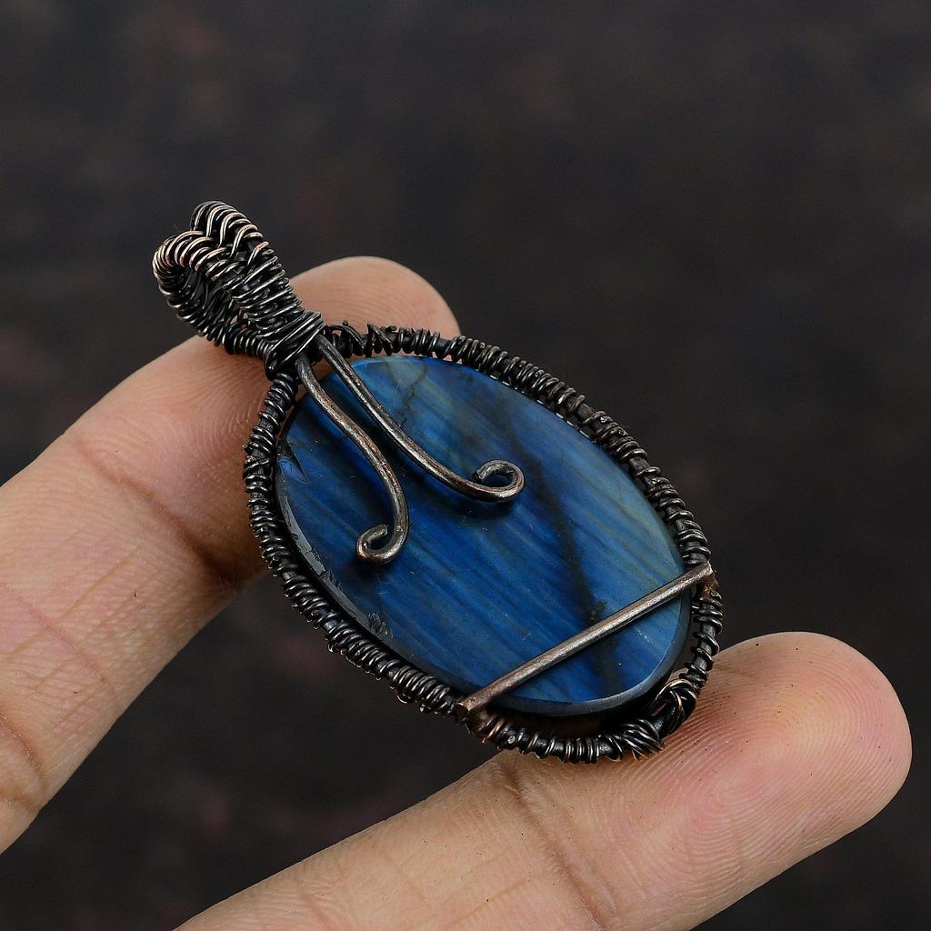 Tree Of Life Labradorite Pendant Copper Wire Wrapped Pendant Handmade Copper Jewelry Genuine Gemstone Pendant Gift For Her Wire Wrap Jewelry