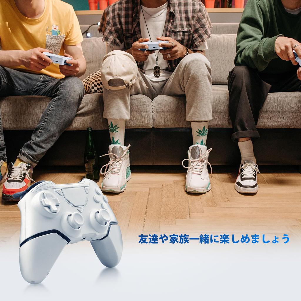 Wireless Controller for P4 ProSlim Consoles, Wireless Gamepad with Dual Vibration, 6-Axis Gyro Sensor, and Audio, Compatible with PC Platforms (White)