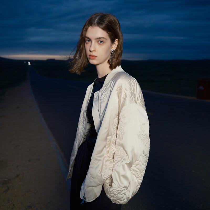 

Sancai Women s Embroidered Baseball Puffer Jacket XL