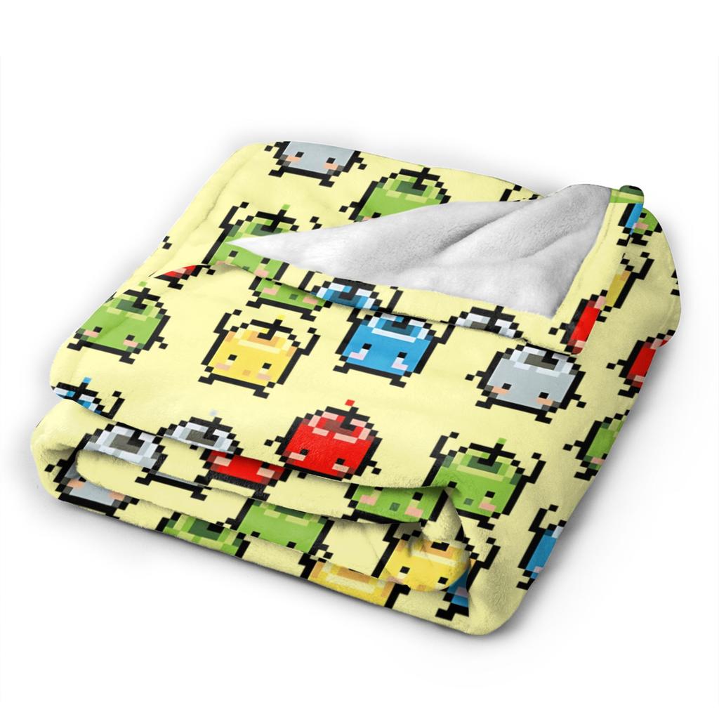 Junimos Blue Chicken Stardew Valley Blanket Warm Soft Fluffy Plush Throw Blanket For Couch Camping Flannel Bedspread Bed Cover