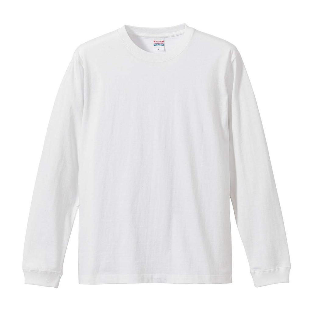 United Athle Long Sleeve Size L T-Shirt, 5.6oz, 1.6-inch Rib, White, (501101)