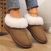 Fashion Snow Boots for Women 2025 Winter New Cashmere Warm Thick Soles Without Heel-covered Hair Half Slipper Cotton Boots for Woman