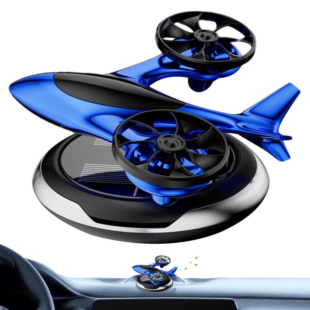 Para ornamentos de aromaterapia, difusores de óleo de carro solares, purificador de ar de carro rotativo movido a energia solar, avião bimotor, aromaterapia de carro