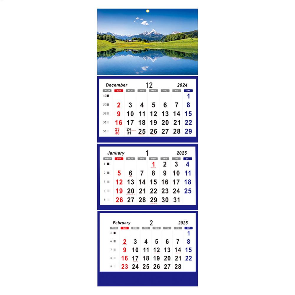 2025 Calendar 3 Month Display Vertical Calendar Dec 2025 - Jan 2026 Calendar For Daily Organizing Planning Home Decor Supplies