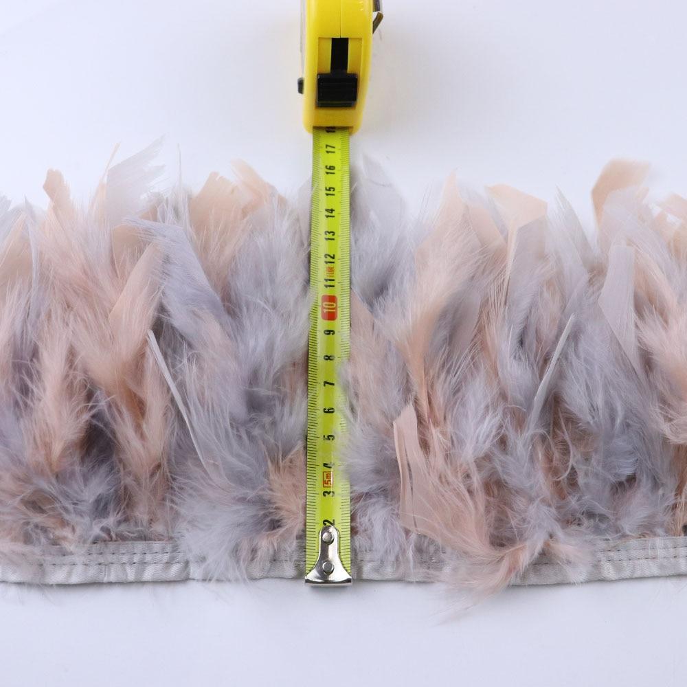 1meter Fancy Turkey Feather Fringe Ribbon 10 -15cm Width Dyed Feathers for Party Costume Dress Decoration Accessory Crafts