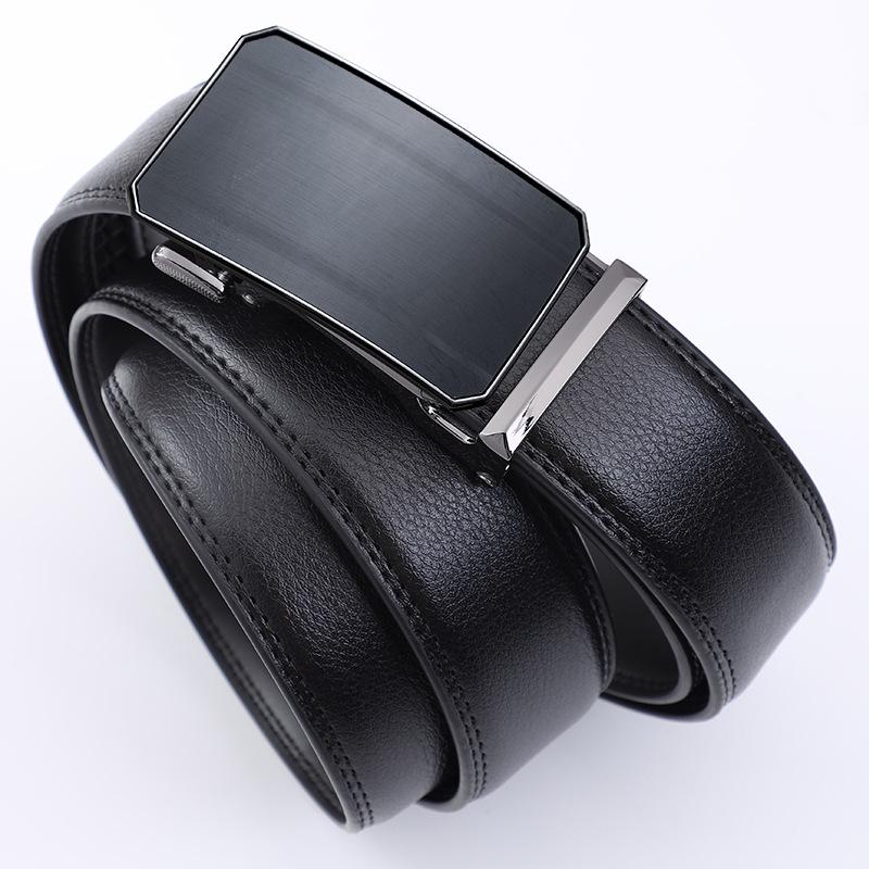 Men s Belt New Versatile Cowhide Belt Belt Middle-aged and Young Men s Automatic Buckle Cowhide Belt Men 130cm