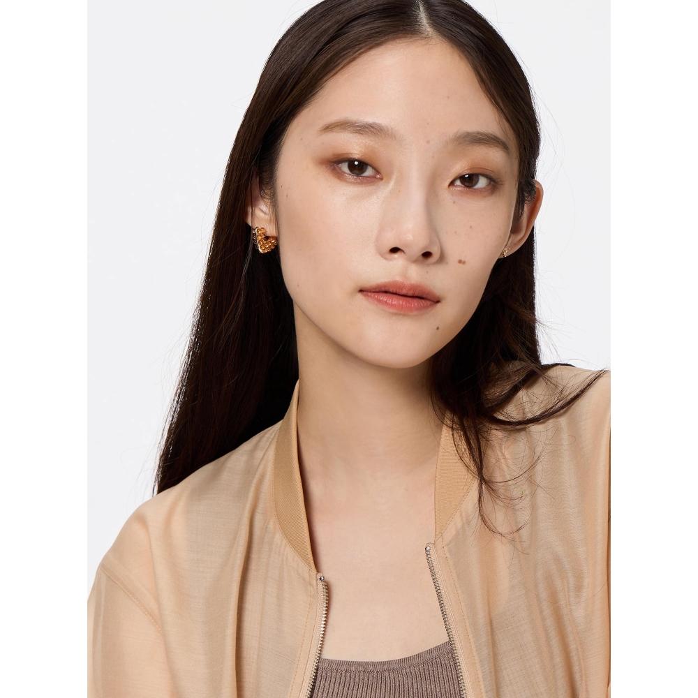 Gu By Uniqlo Heart Motif Bead Earrings