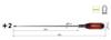 VESSEL Penetration Screwdriver with Wooden Handle Shaft X 300mm 100mm Heavy-Duty (Long Type) +2