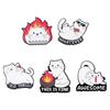 Unique Cartoon Lazy Cat Brooch Creative Flame Design Badge For Decoration Stylish