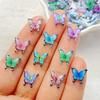 50Pcs Cute Mini Cartoon Colorful Butterflies Nail Art Resin Designer Charms DIY Craft For Nail 3D Decorations Jewelry